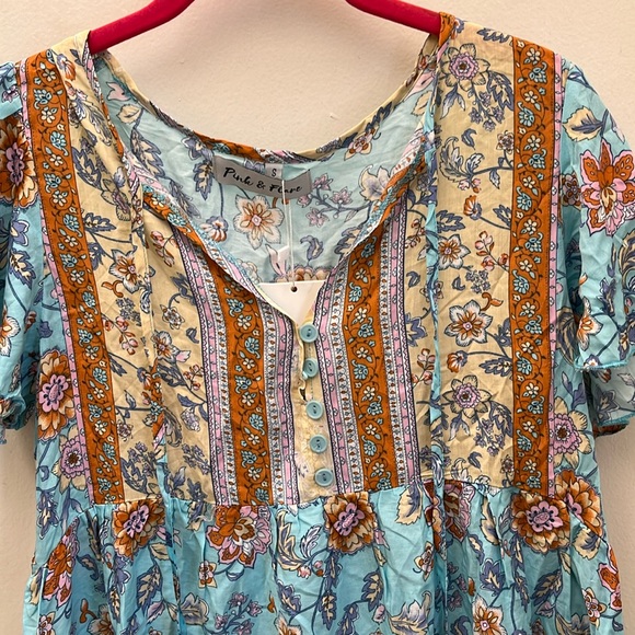 NWT Pink & Flare Boho Swing Top Size Small - Picture 3 of 11